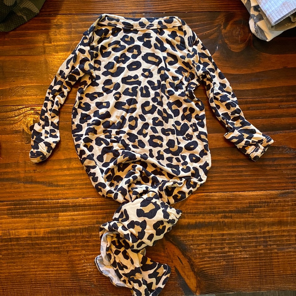 Posh peanut bamboo knot gown onesie
